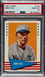 1961 Fleer All-Time Greats #104 Bibb Falk PSA GEM MINT 10