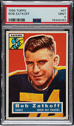 1956 Topps Football #67 Bob Zatkoff PSA MINT 9