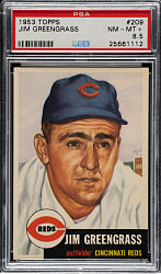 1953 Topps #209 Jim Greengrass PSA NM-MT+ 8.5