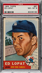 1953 Topps #87 Ed Lopat PSA NM-MT 8