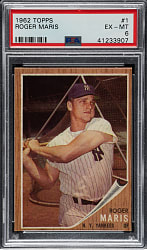 1962 Topps #1 Roger Maris PSA EX-MT 6