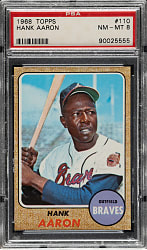 1968 Topps #110 Hank Aaron PSA NM-MT 8