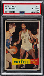 1957-1958 Topps Basketball #77 Bill Russell Rookie PSA EX-MT+ 6.5