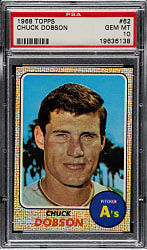 1968 Topps #62 Chuck Dobson PSA GEM MINT 10