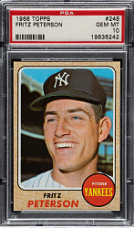 1968 Topps #246 Fritz Peterson PSA GEM MINT 10