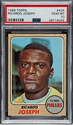 1968 Topps #434 Ricardo Joseph PSA GEM MINT 10