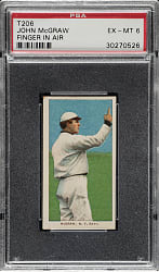 1909-1911 T206 White Border John McGraw Finger in Air PSA EX-MT 6