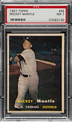 1957 Topps #95 Mickey Mantle PSA NM 7