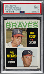 1964 Topps #541 Phil Niekro PSA MINT 9