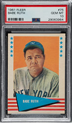 1961 Fleer All-Time Greats #75 Babe Ruth PSA GEM MINT 10