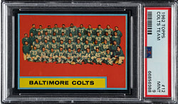 1962 Topps Football #12 Colts Team PSA MINT 9