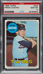 1969 Topps #242 Frank Kostro PSA GEM MINT 10