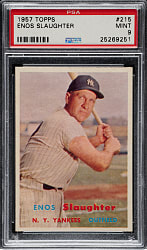 1957 Topps #215 Enos Slaughter PSA MINT 9