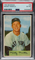 1954 Bowman #65 Mickey Mantle PSA EX-MT 6