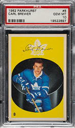 1962-1963 Parkhurst Hockey #8 Carl Brewer PSA GEM MINT 10