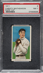 1909-1911 T206 White Border Chritsy Mathewson Dark Cap PSA NM 7