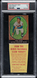 1958 Hires Root Beer #44 Hank Aaron with Tab PSA EX 5
