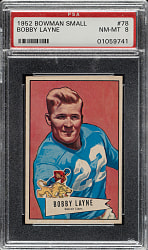1952 Bowman Small Football #78 Bobby Layne PSA NM-MT 8