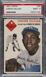 1954 Topps #35 Junior Gilliam PSA MINT 9