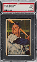 1952 Bowman #65 Hank Bauer PSA MINT 9