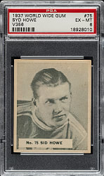 1937 V356 World Wide Gum Hockey #75 Syd Howe PSA EX-MT 6