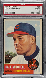 1953 Topps #26 Dale Mitchell PSA MINT 9