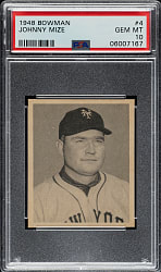 1948 Bowman #4 Johnny Mize PSA GEM MINT 10