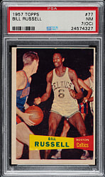 1957-1958 Topps Basketball #77 Bill Russell Rookie PSA NM 7 (OC)