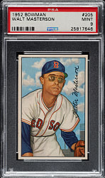 1952 Bowman #205 Walter Masterson PSA MINT 9