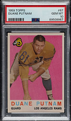1959 Topps Football #67 Duane Putnam PSA GEM MINT 10