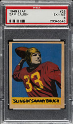 1949 Leaf Football #26 Sam Baugh PSA EX-MT 6