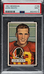 1951 Bowman Football #106 Leon Heath PSA MINT 9
