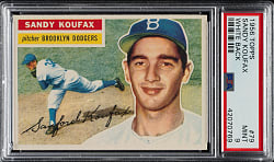 1956 Topps #79 Sandy Koufax White Back PSA MINT 9