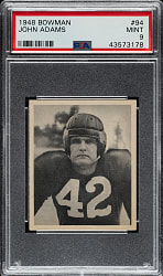 1948 Bowman Football #94 John Adams PSA MINT 9