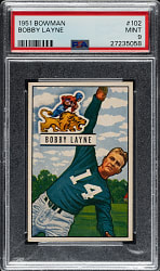 1951 Bowman Football #102 Bobby Layne PSA MINT 9