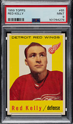 1959-1960 Topps Hockey #65 Red Kelly PSA MINT 9