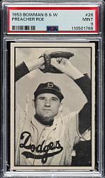 1953 Bowman Black & White #26 Preacher Roe PSA MINT 9