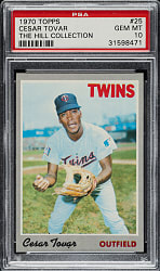 1970 Topps #25 Cesar Tovar PSA GEM MINT 10