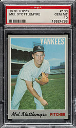 1970 Topps #100 Mel Stottlemyre PSA GEM MINT 10