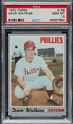 1970 Topps #168 Dave Watkins PSA GEM MINT 10