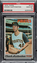1970 Topps #216 Chuck Hartenstein PSA GEM MINT 10