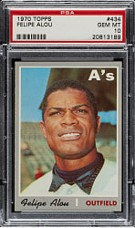 1970 Topps #434 Felipe Alou PSA GEM MINT 10 - 1 of 2!