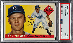 1955 Topps #92 Don Zimmer PSA MINT 9 - 1 of 3 - Highest Graded!