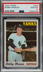 1970 Topps #333 Bobby Murcer PSA GEM MINT 10 - 1 of 3!