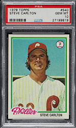 1978 Topps #540 Steve Carlton PSA GEM MINT 10