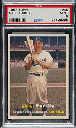 1957 Topps #45 Carl Furillo PSA MINT 9 - Highest Graded!