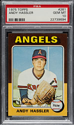 1975 Topps #261 Andy Hassler PSA GEM MINT 10