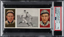 1912 T202 Hassan Triple Folder "Chance Beats Out a Hit" Overall/Archer PSA NM 7 - Highest Graded!