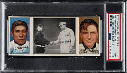 1912 T202 Hassan Triple Folder "Just Before The Battle" Christy Mathewson/Meyers PSA NM 7