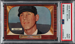 1955 Bowman #286 Frank E. Secory PSA MINT 9 - 1 of 3 - Highest Graded!